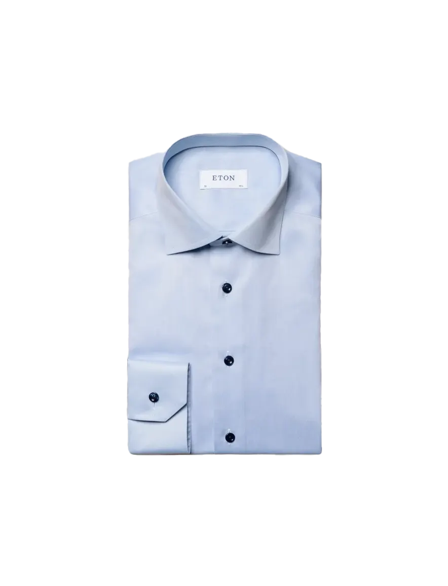 Overhemd Eton lichtblauw katoen signature twill contemporary fit