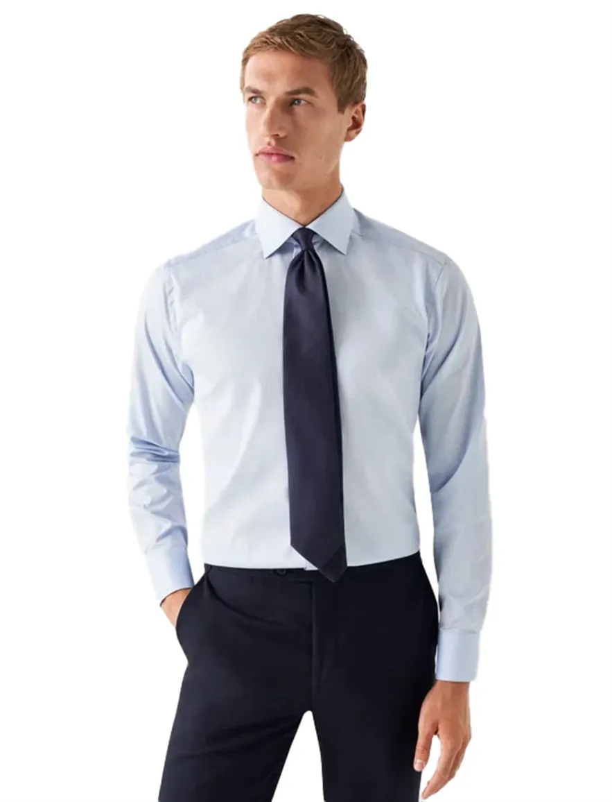 Eton katoenen overhemd effen lichtblauw slim fit