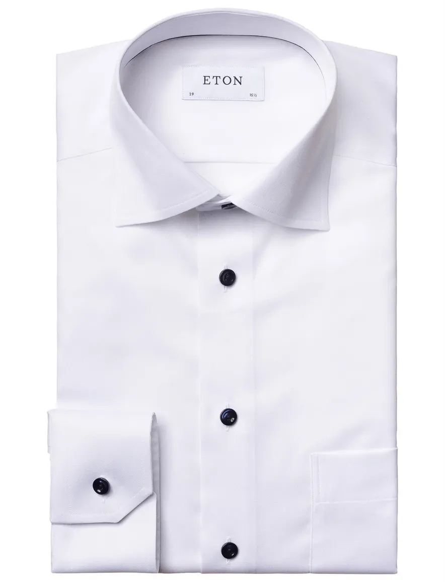 Eton Business overhemd Classic Fit wit borstzak
