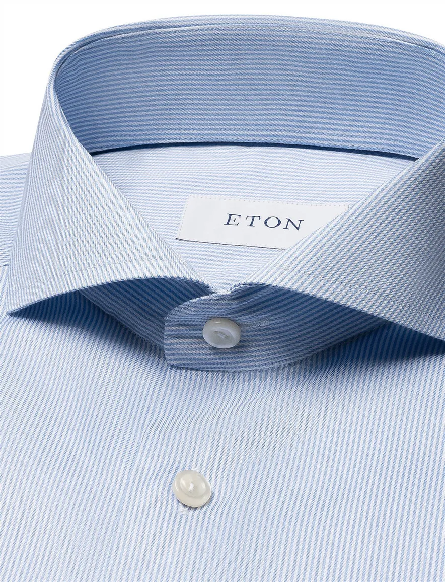 Eton overhemd lichtblauw Fine Stripe Signature Twill slim fit