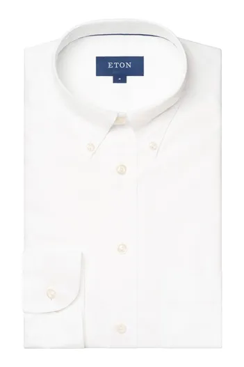 Eton katoenen Eton overhemd wit button down contemporary fit