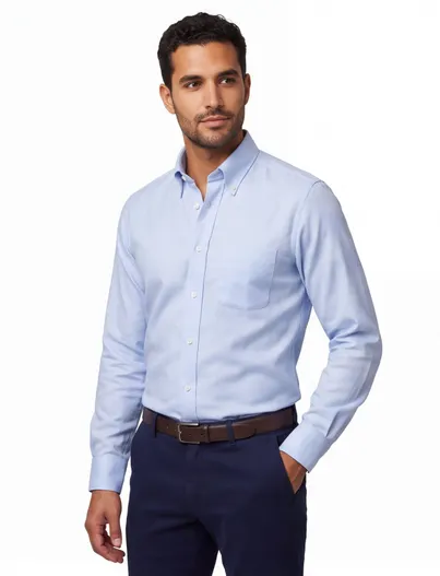 Eton katoenen Eton overhemd lichtblauw katoen Contemporary Fit