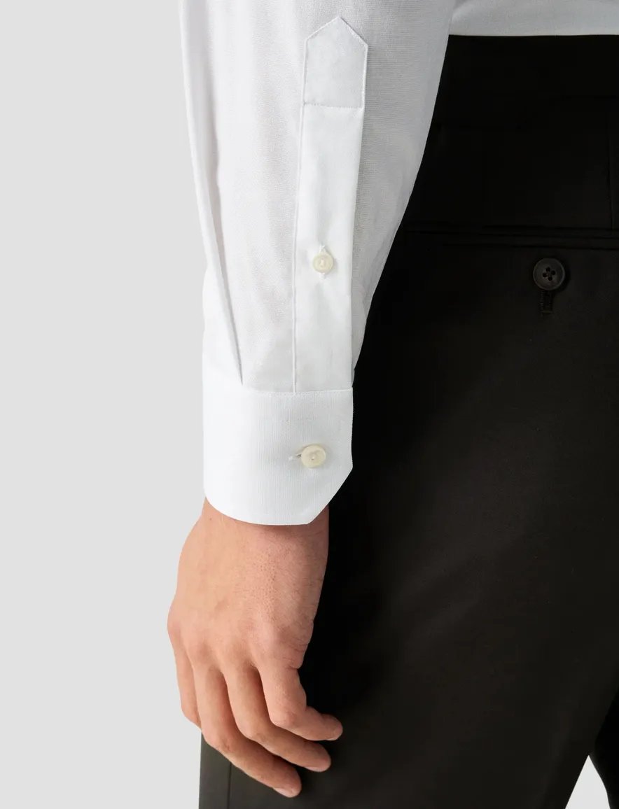 Eton overhemd wit Solid Signature Oxford effen slim fit