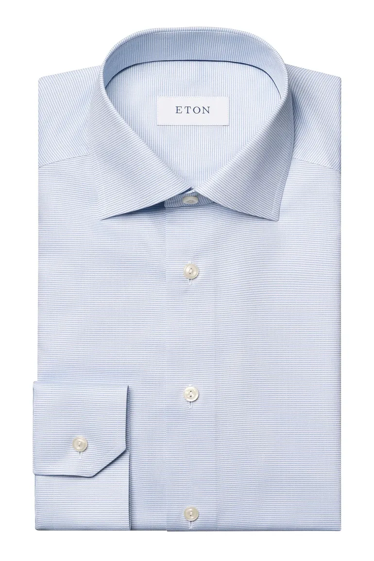Eton overhemd lichtblauw effen