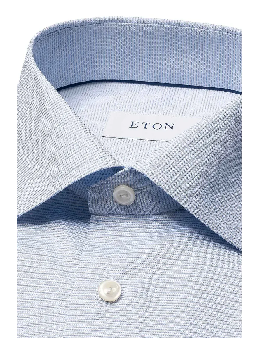 Eton overhemd lichtblauw effen