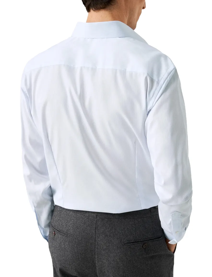 Eton overhemd lichtblauw - wit Fine Striped Twill Shirt
