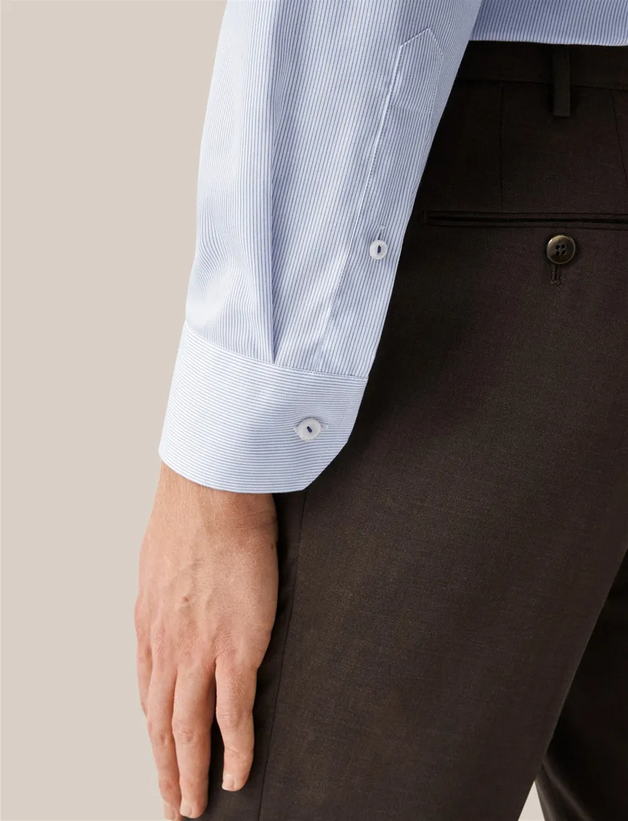 Eton overhemd blauw Striped Signature Twill slim fit