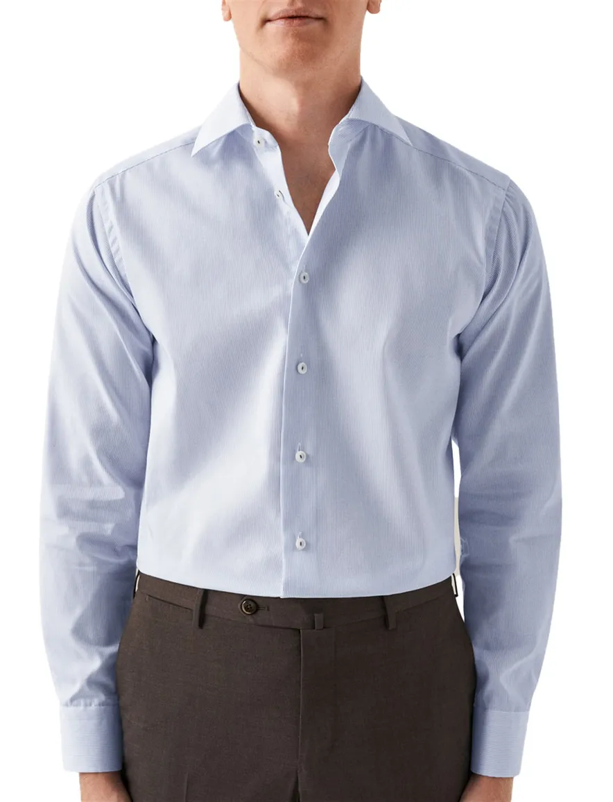 Eton overhemd blauw Striped Signature Twill slim fit