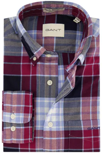 Gant Gant normale fit casual overhemd rood geruit