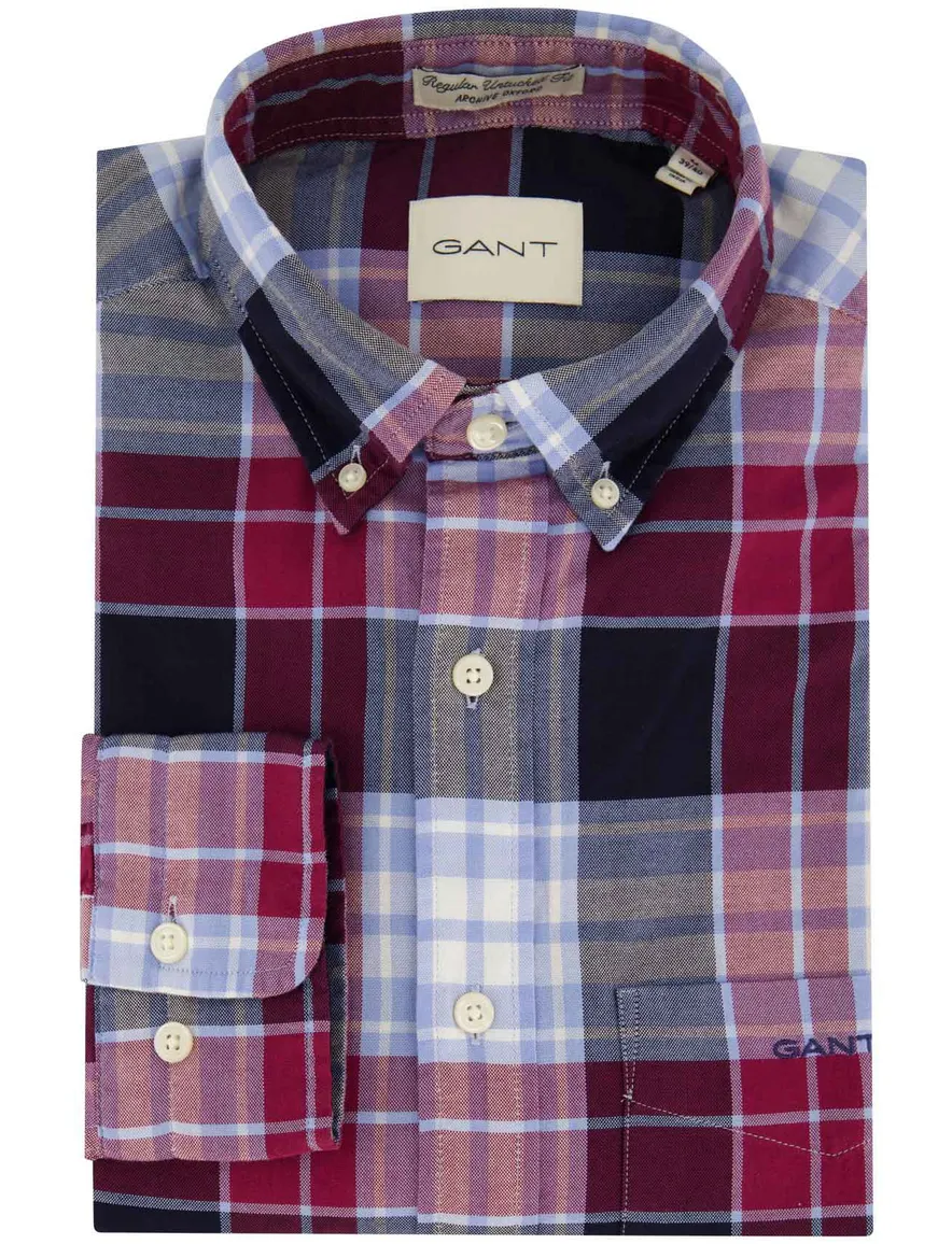 Gant normale fit casual overhemd rood geruit