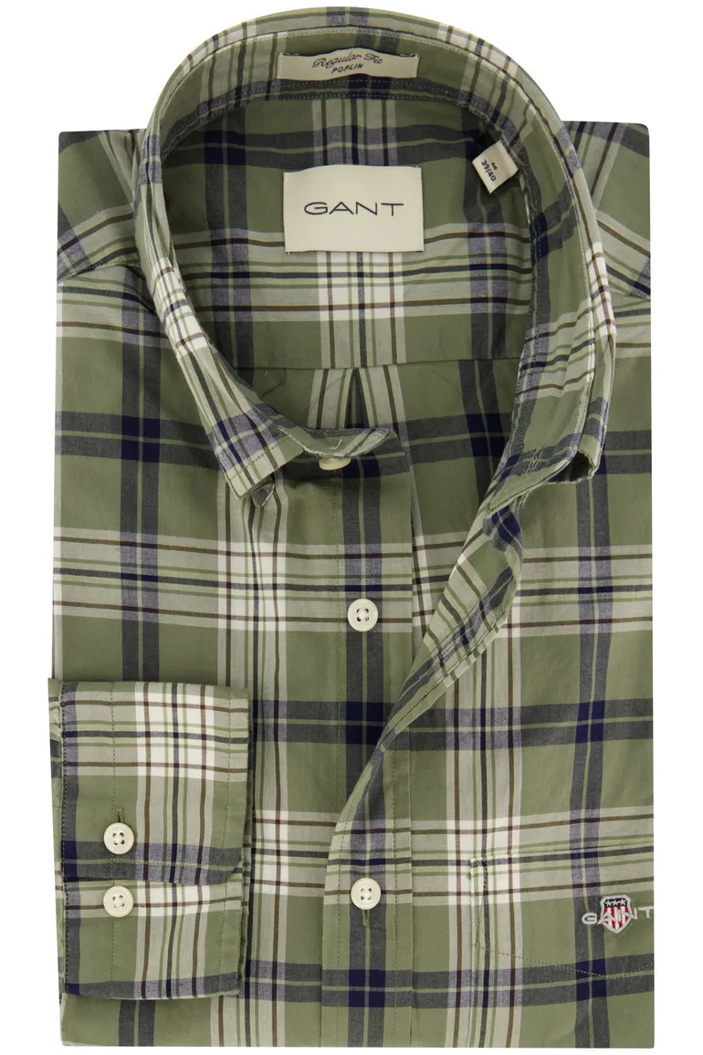 Gant Regular Fit casual overhemd groen