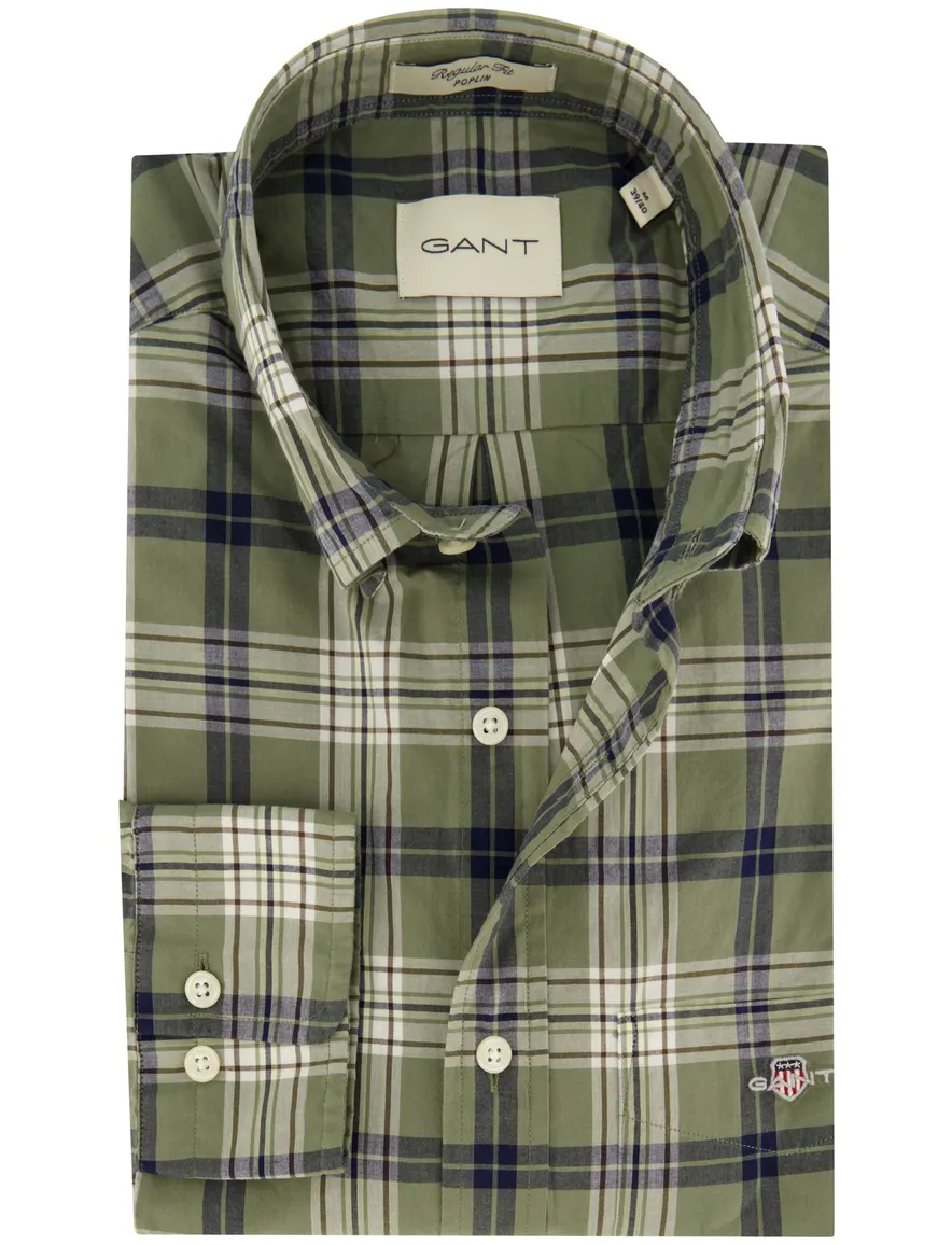 Gant Regular Fit casual overhemd groen