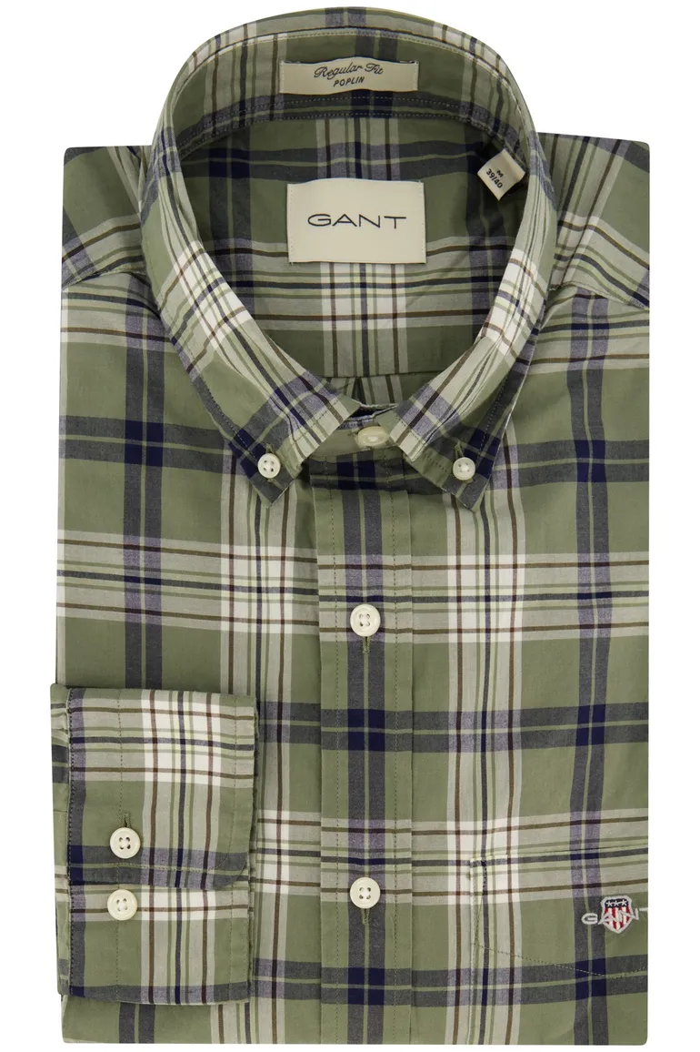 casual overhemd groen Gant Regular Fit