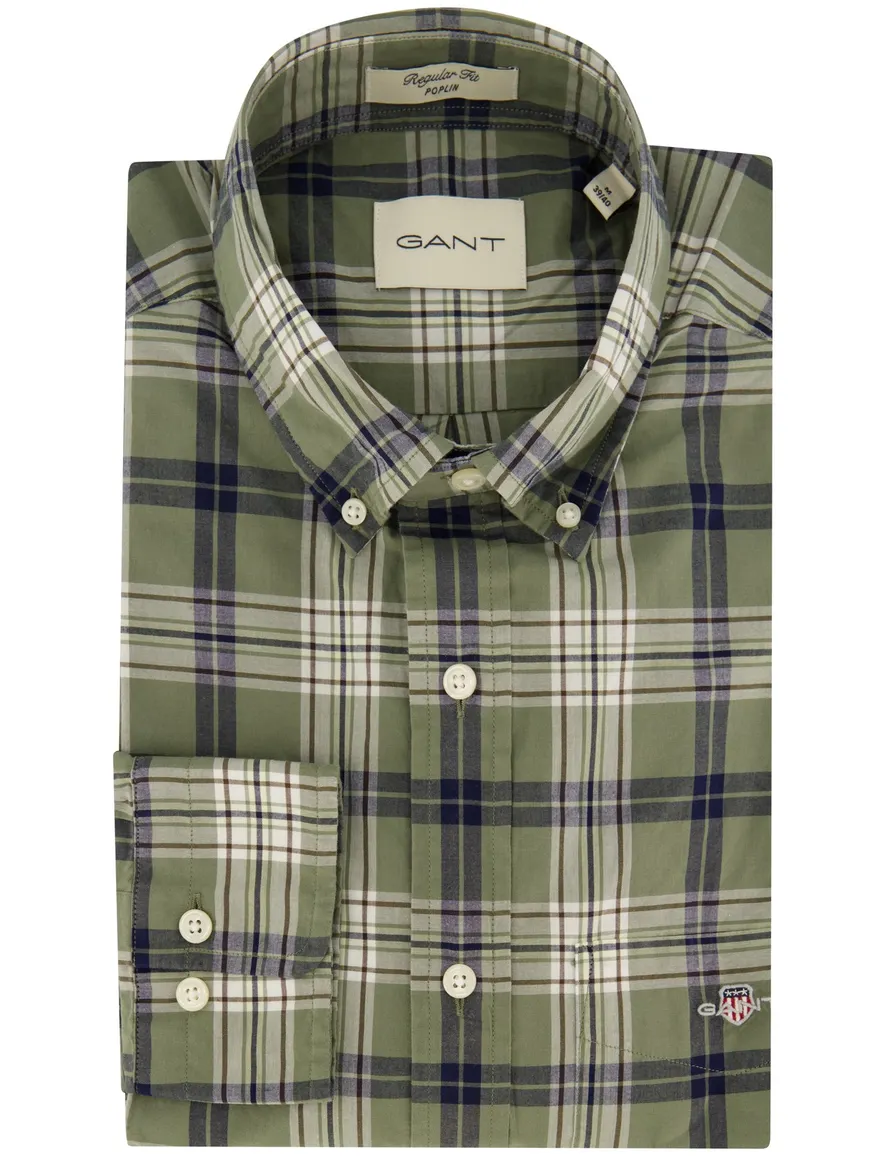 Gant Regular Fit casual overhemd groen
