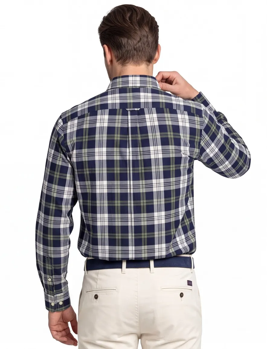 casual overhemd donkerblauw Gant Regular Fit