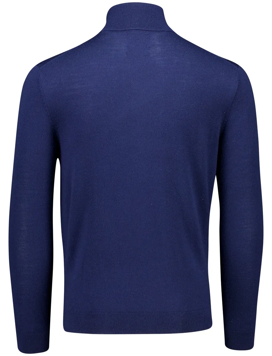 Gant vest blauw merinowol