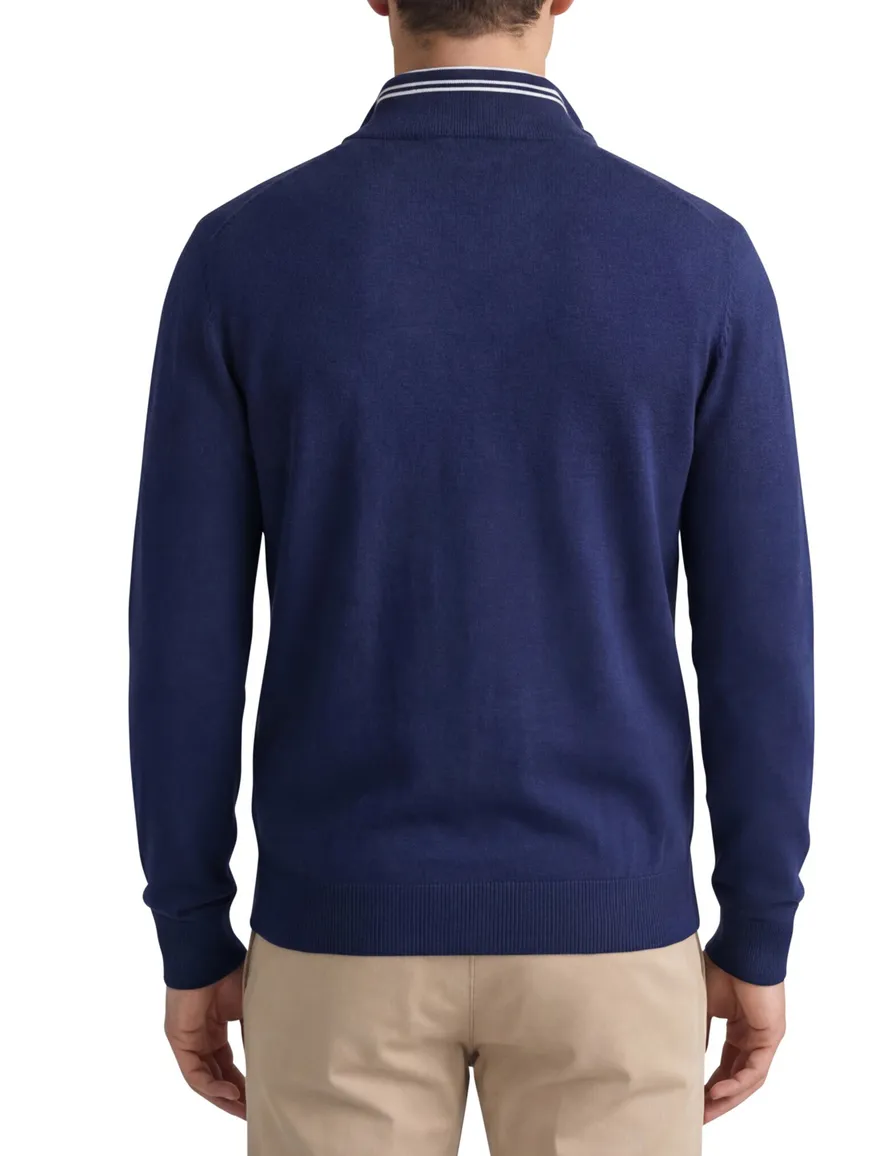 Gant vest blauw merinowol