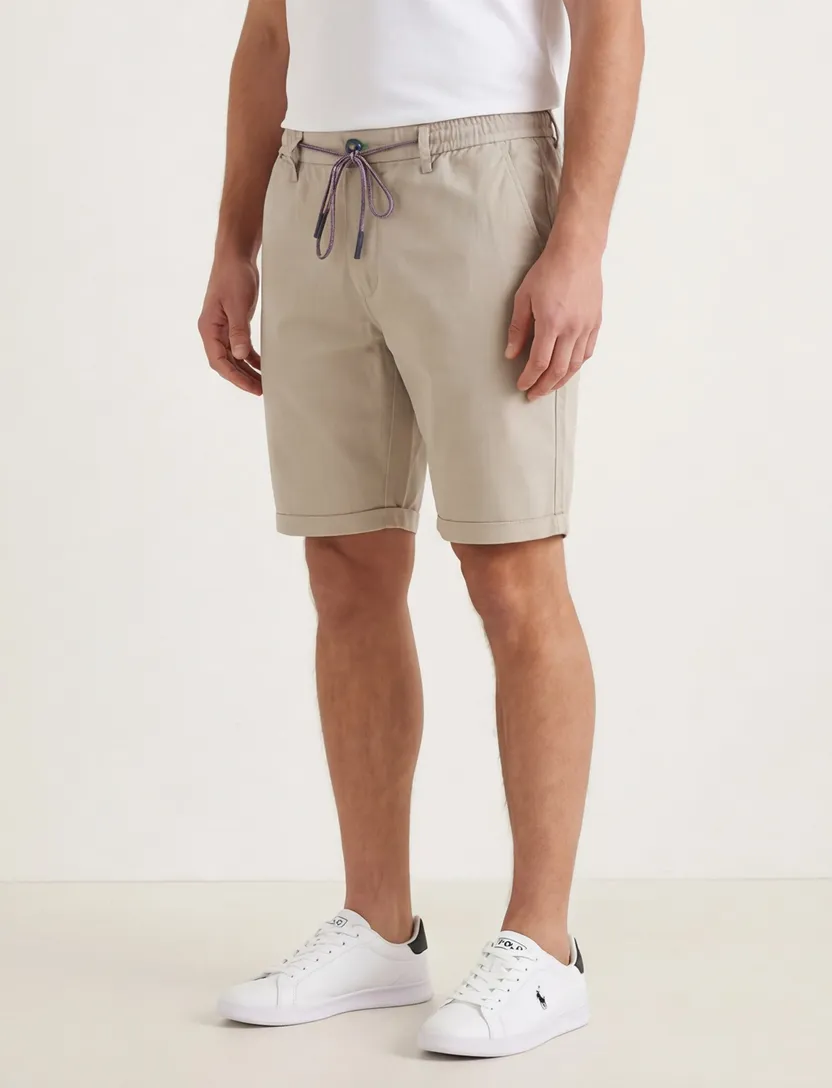 katoenen New Zealand korte broek beige