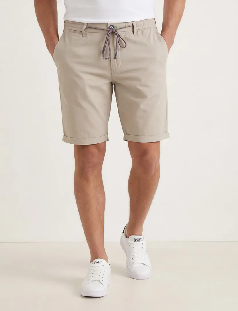 katoenen New Zealand korte broek beige