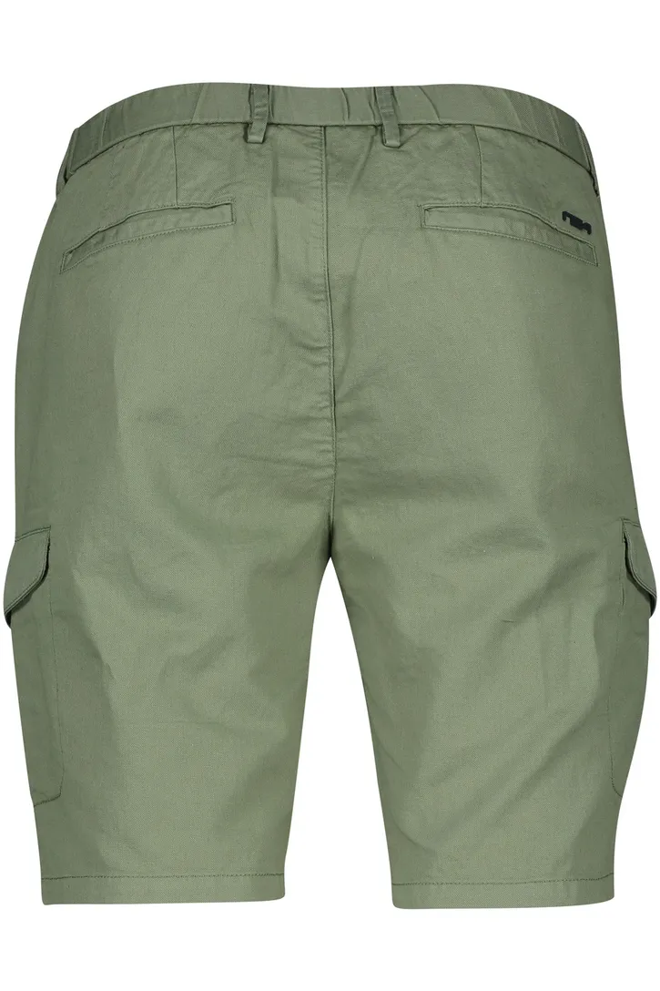 Katoenen New Zealand korte broek effen olijfgroen normale fit
