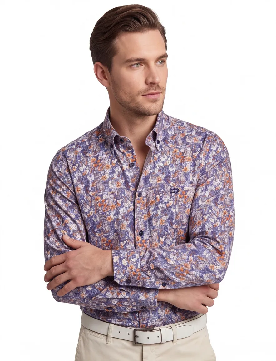 casual overhemd blauw Giordano Regular Fit