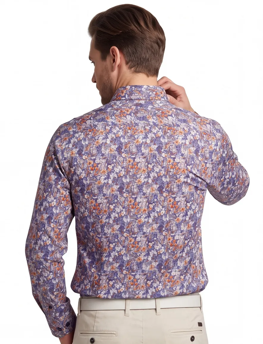 casual overhemd blauw Giordano Regular Fit