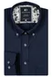 Giordano overhemd effen donkerblauw button-down