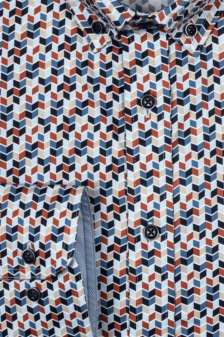 Giordano overhemd rood geprint button-down