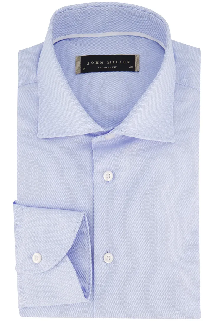 Overhemd John Miller tailored fit lichtblauw katoen