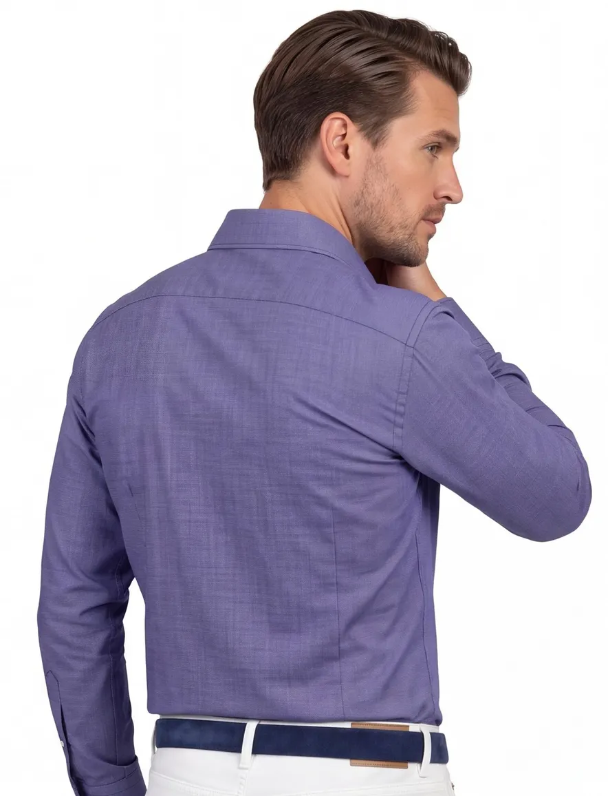 Overhemd John Miller Tailored Fit blauw patroon