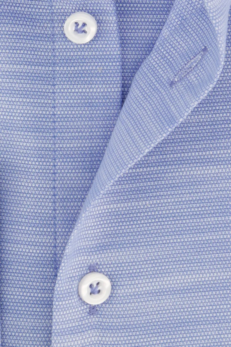John Miller overhemd blauw gemeleerd tailored fit