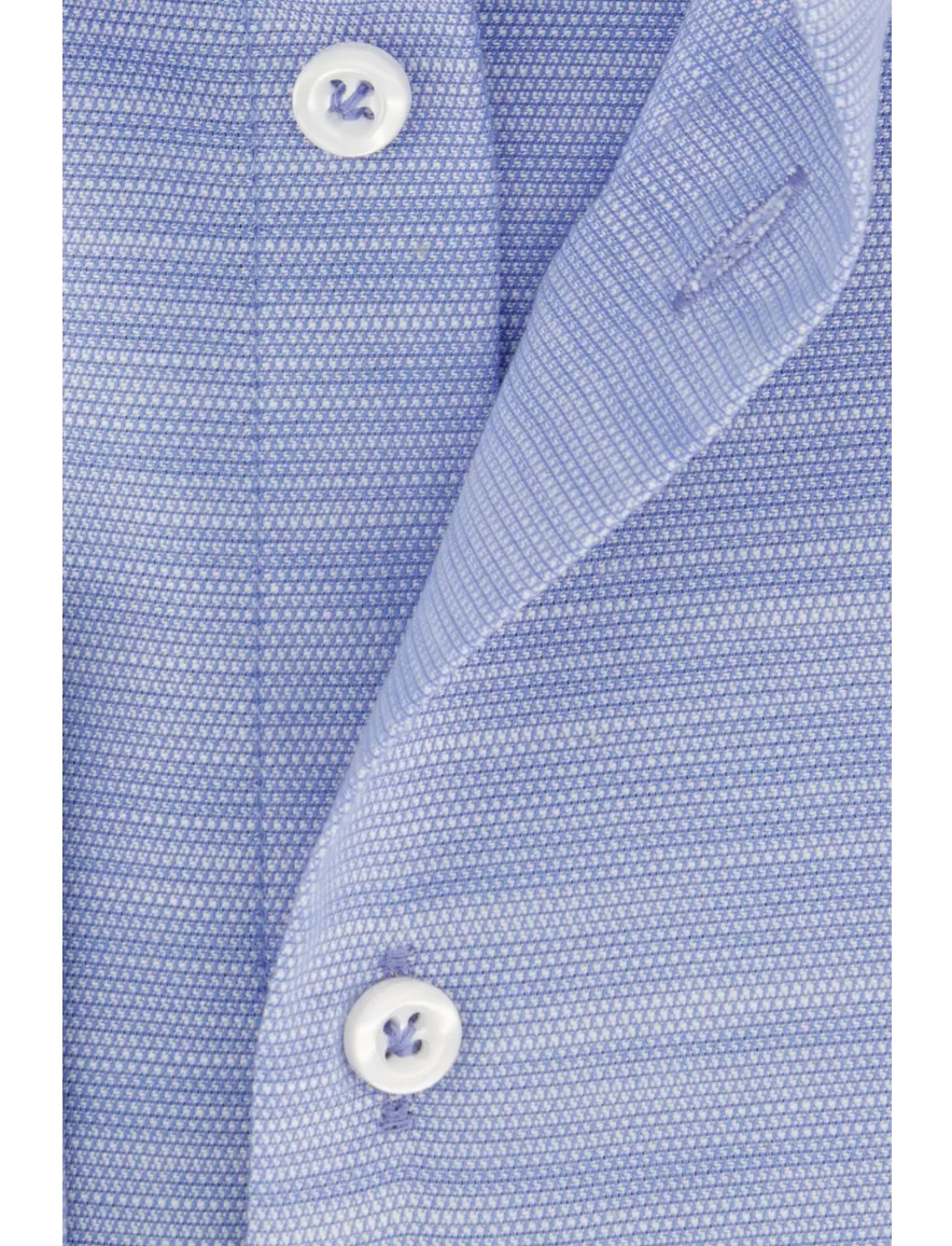 John Miller overhemd blauw gemeleerd tailored fit
