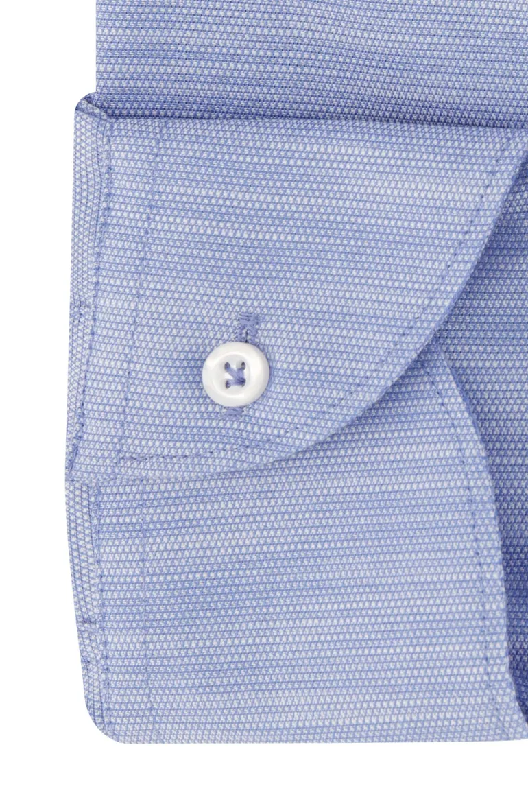John Miller overhemd blauw gemeleerd tailored fit