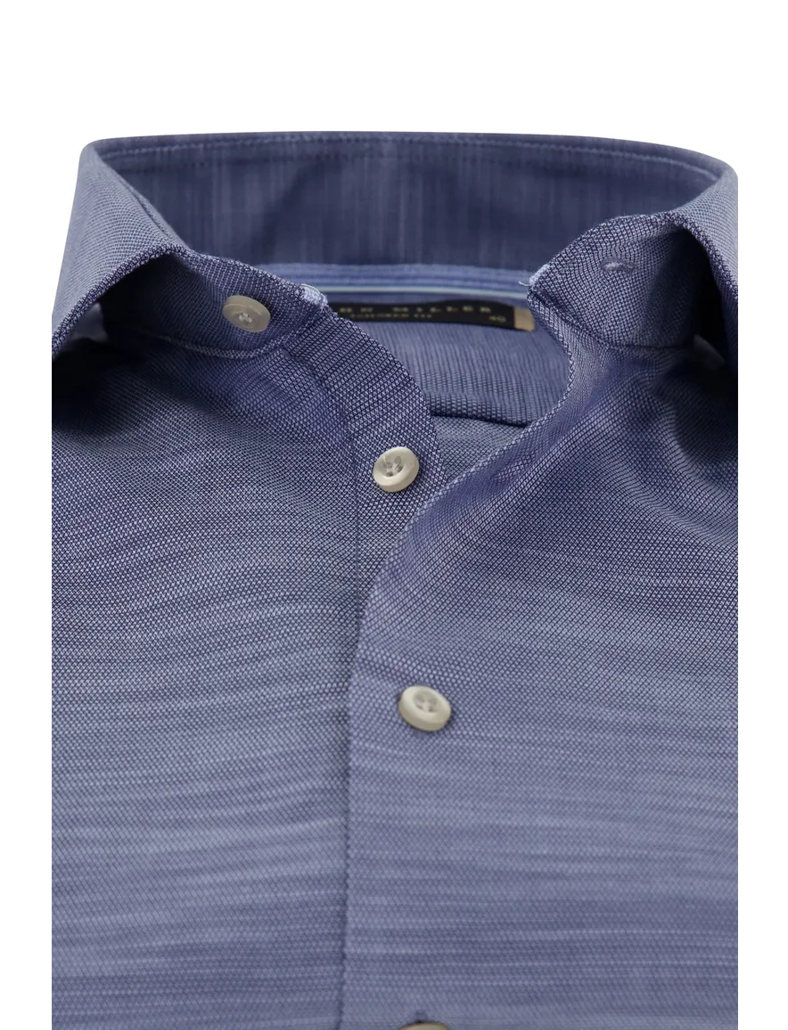 John Miller business overhemd normale fit blauw gemêleerd