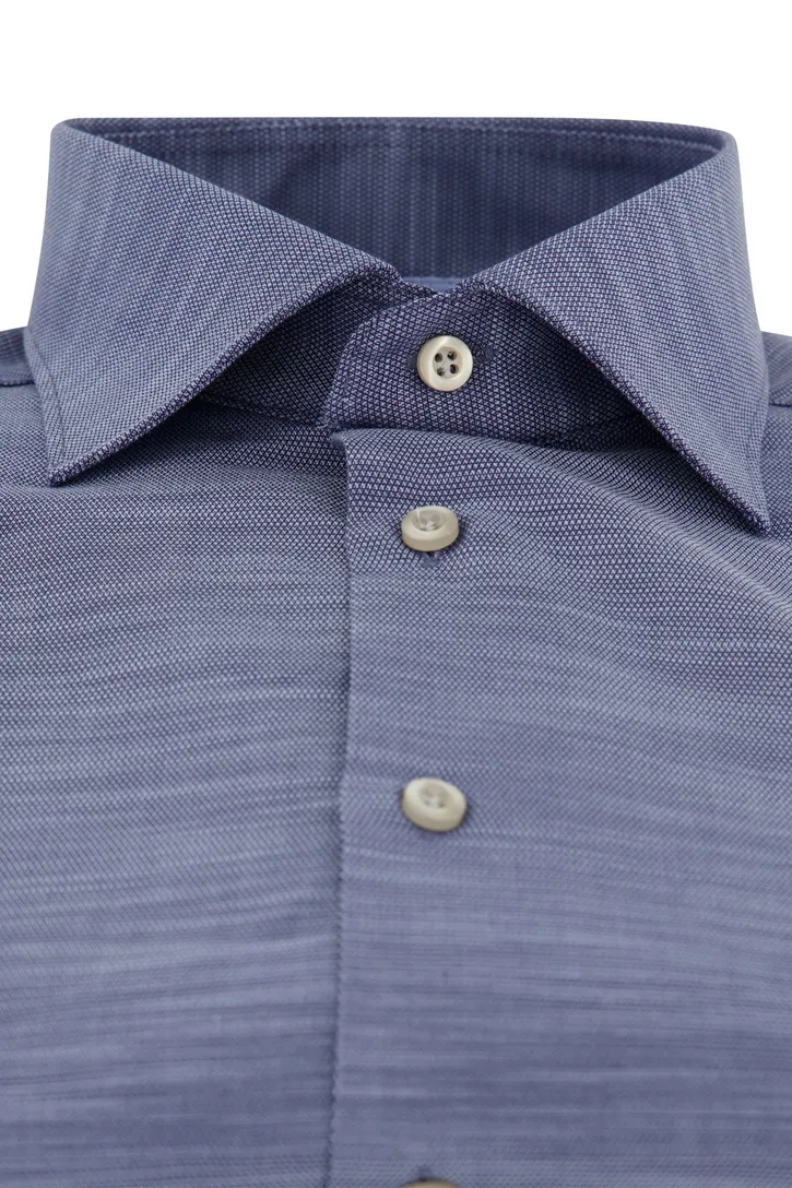 John Miller business overhemd normale fit blauw gemêleerd
