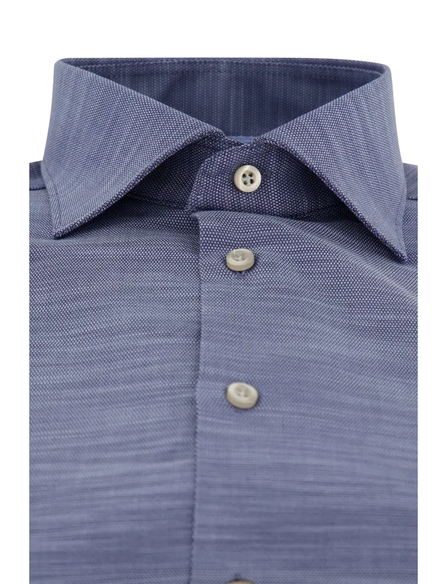 John Miller business overhemd normale fit blauw gemêleerd
