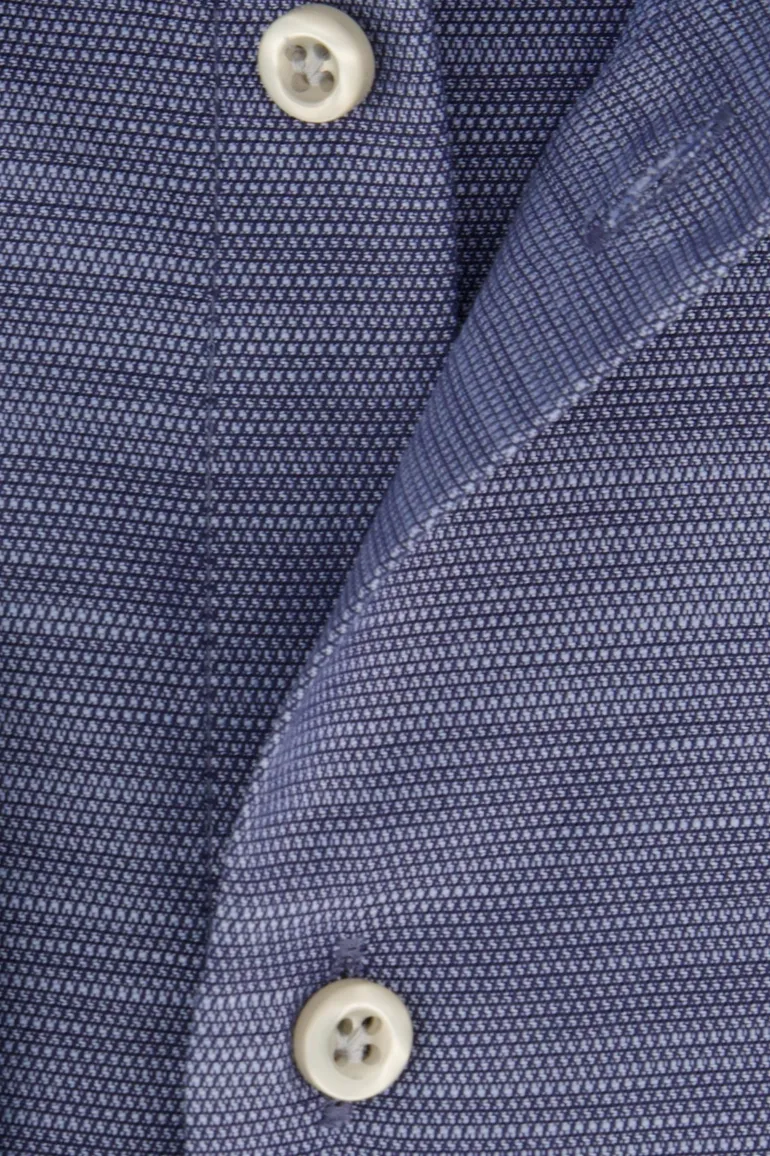 John Miller business overhemd normale fit blauw gemêleerd