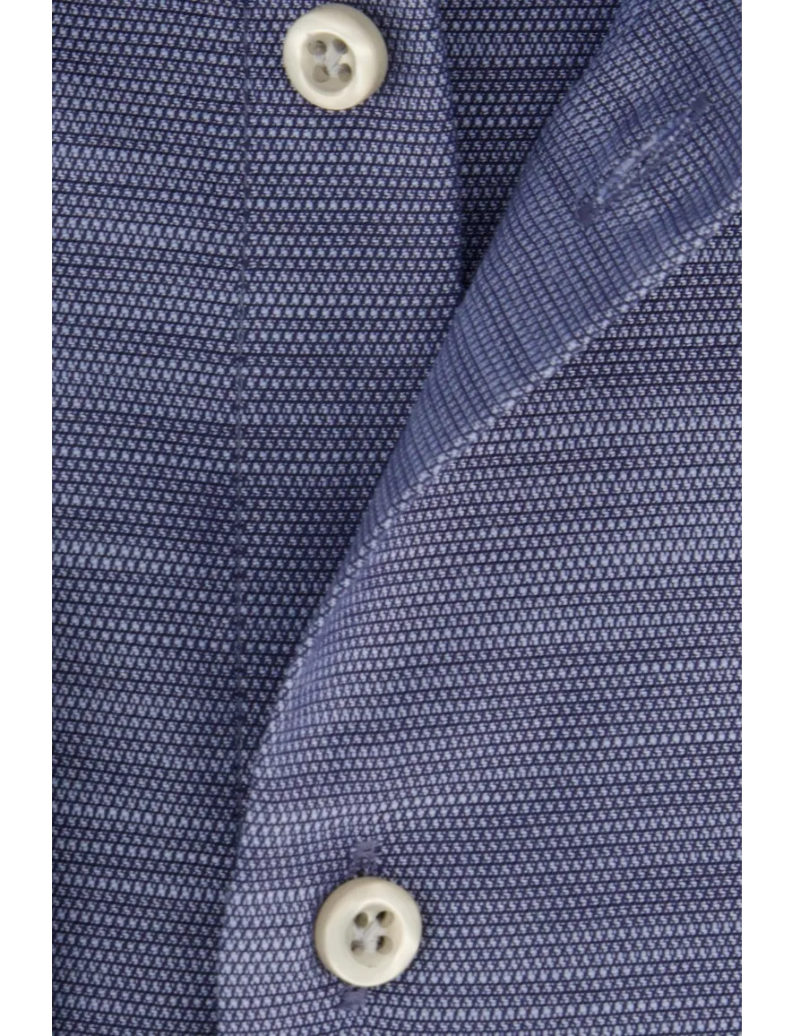 John Miller business overhemd normale fit blauw gemêleerd