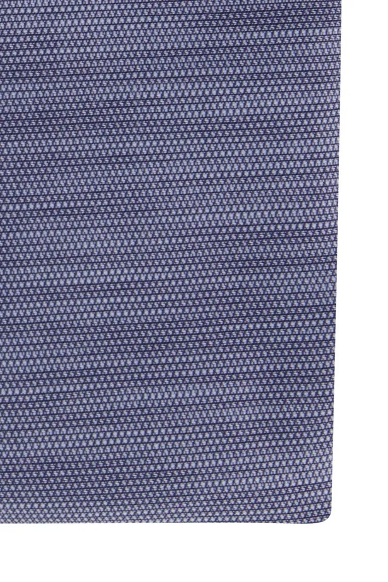 John Miller overhemd navy gemeleerd tailored fit