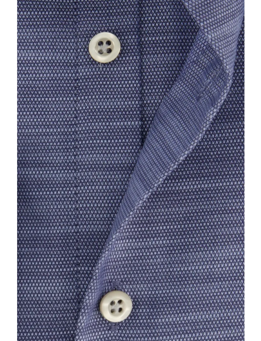 Mouwlengte 7 overhemd John Miller blauw gemeleerd