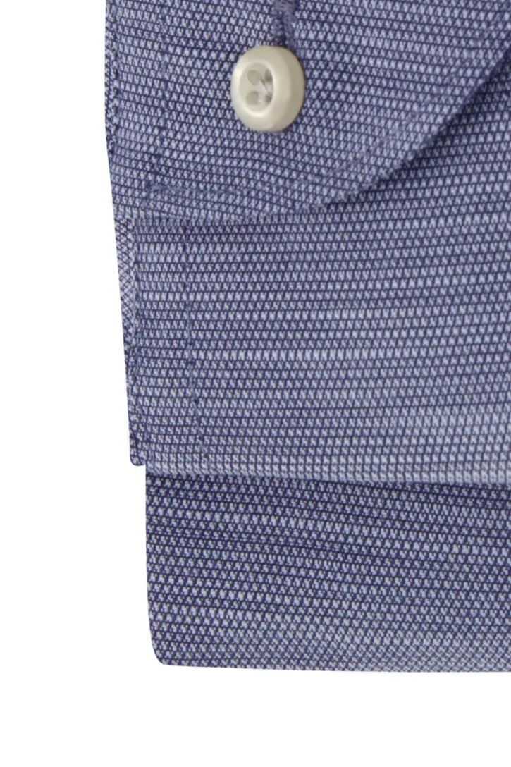 John Miller tailored fit overhemd katoen mouwlengte 7 navy gemêleerd