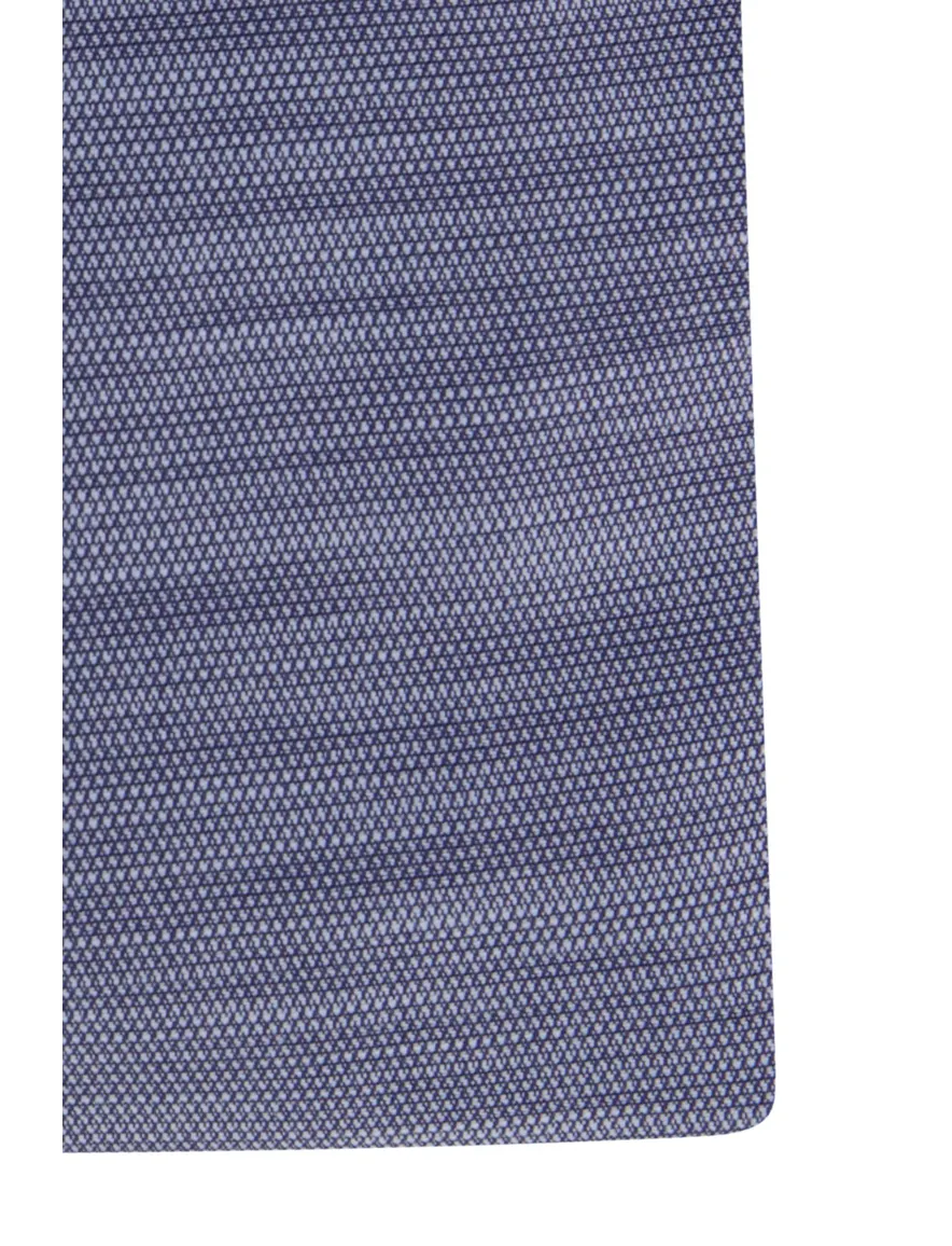 Overhemd John Miller mouwlengte 7 navy gemêleerd tailored fit katoen