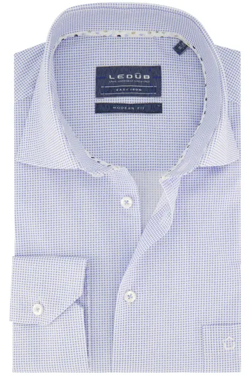 Ledub Ledub overhemd Modern Fit lichtblauw geprint