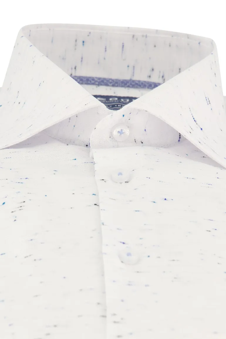 Overhemd Ledub business Modern Fit wit geprint easy iron