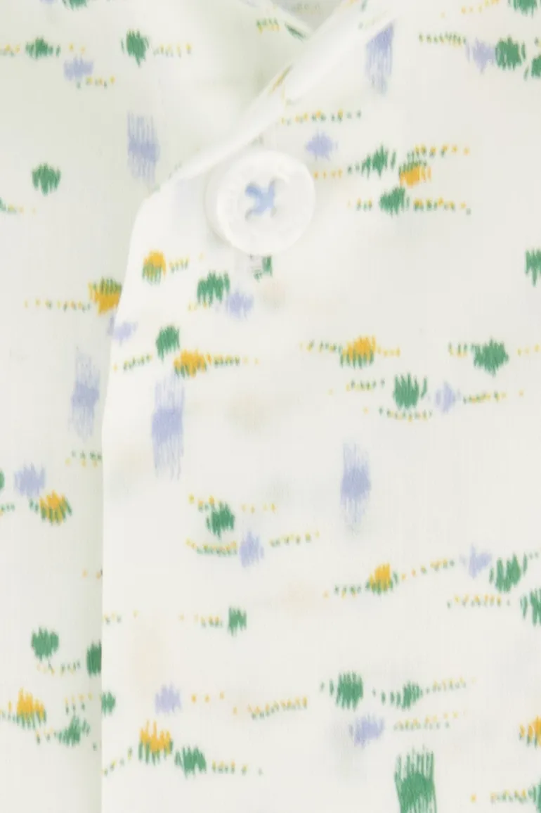 Ledub overhemd Modern Fit wit met print