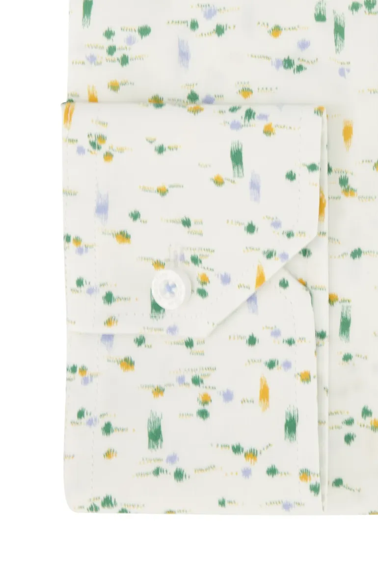 Ledub overhemd Modern Fit wit met print