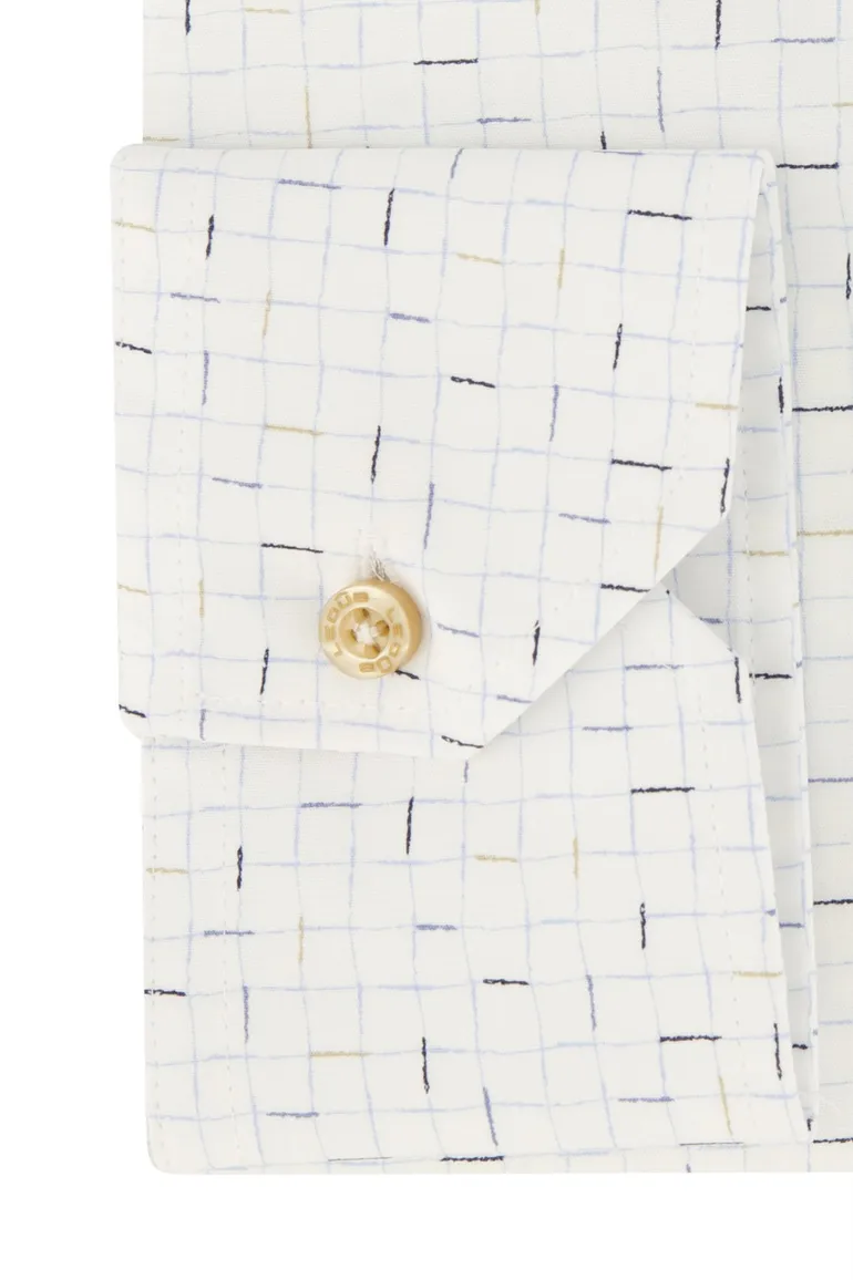 Ledub overhemd spierwit geprint button-down
