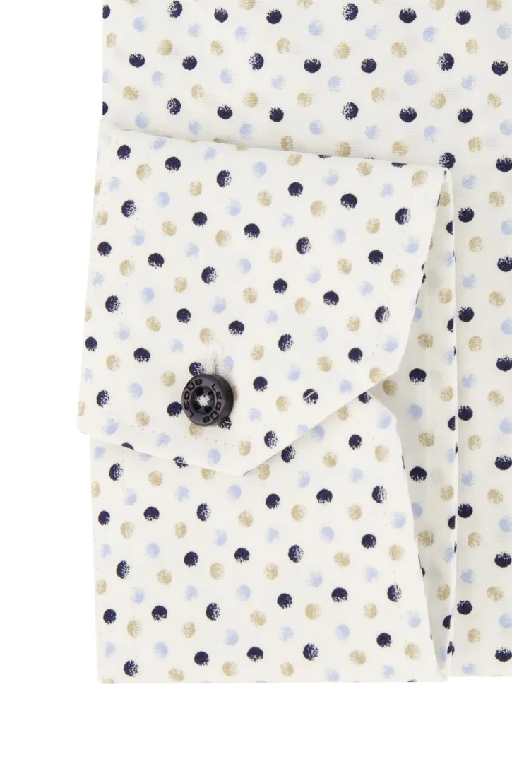 Ledub overhemd Modern Fit wit stippen print