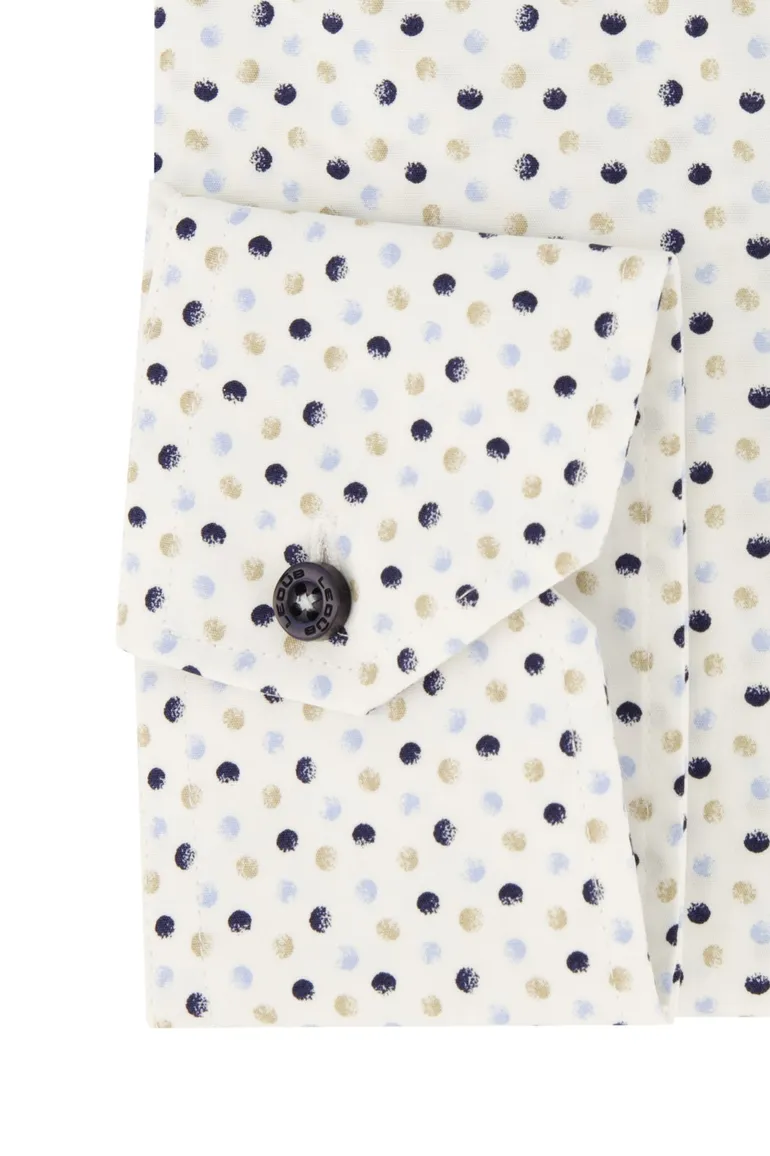 Overhemd Ledub Modern Fit wit stippen print