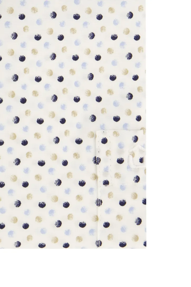 Ledub overhemd Modern Fit wit stippen print